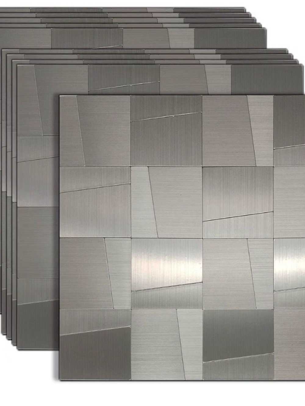 YMMXGE 10 pices Peel and Stick Tile - Stainless Steel Look
